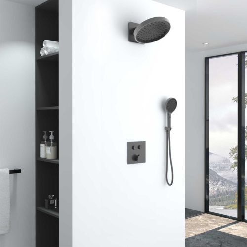 Душевая система Vincea VSFW-421I3GM встраиваемая в стену цвет вороненая сталь