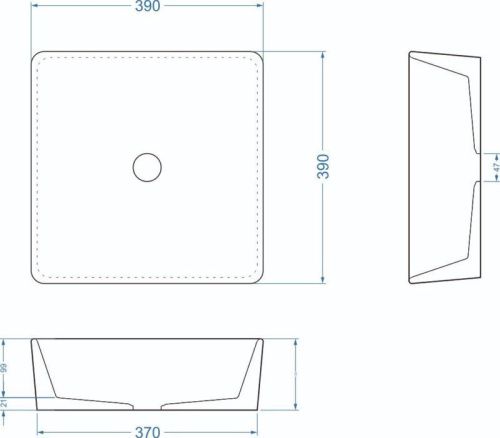 Раковина из искусственного камня Uperwood Square 291020317 40х40 накладная цвет черный - фото 2