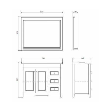 Зеркало Comforty Тбилиси 00003132632CF 90х80 подвесное