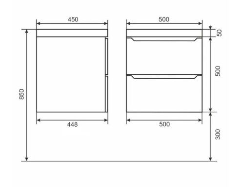Тумба под раковину Uperwood Tanos 2191020002 50х50 подвесная цвет белый - фото 2