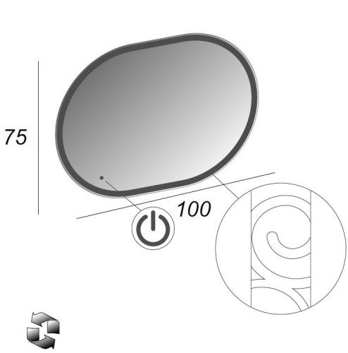 Зеркало с подсветкой Cezares 44997 100х80 подвесное - фото 5