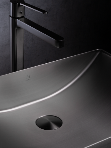 Раковина из нержавеющей стали AltroBagno Futuro AltroBagnoFuturo001014MtGr 50х30 накладная цвет оружейная сталь - фото 4