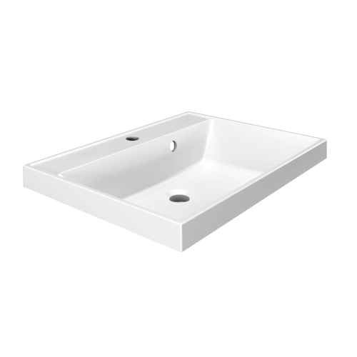 Раковина из искусственного камня Paola Paola Alba 600 60х50 полувстраиваемая цвет белый 1 отверстие под смеситель