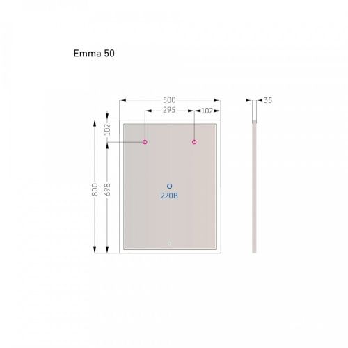 Зеркало с подсветкой Alavann Emma ALV0062001 50х80 подвесное - фото 4