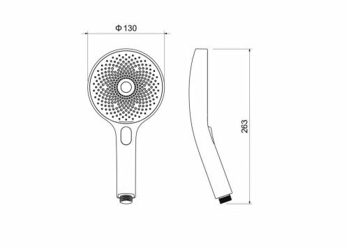 Душевая лейка Aquatek ОБЕРОН AQ2007CR цвет хром - фото 4