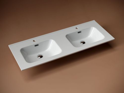 Раковина из сантехнического фарфора Ceramica Nova ELEMENT CN7004 120х50 накладная цвет белый 2 отверстия под смеситель - фото 3