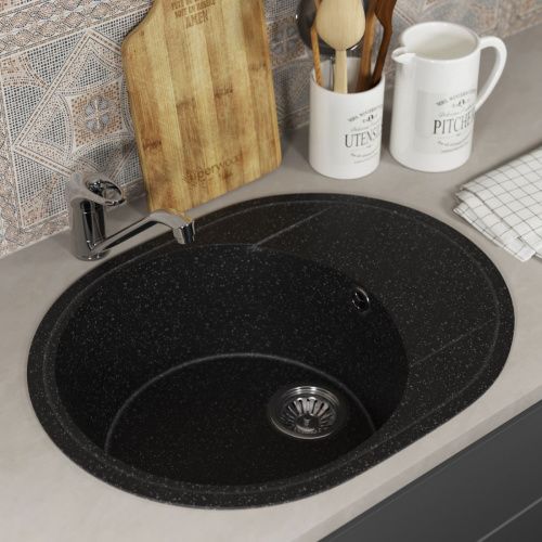 Кухонная мойка Uperwood ECON UPD-107 4910201246 60х45 цвет черный поверхность матовая - фото 2