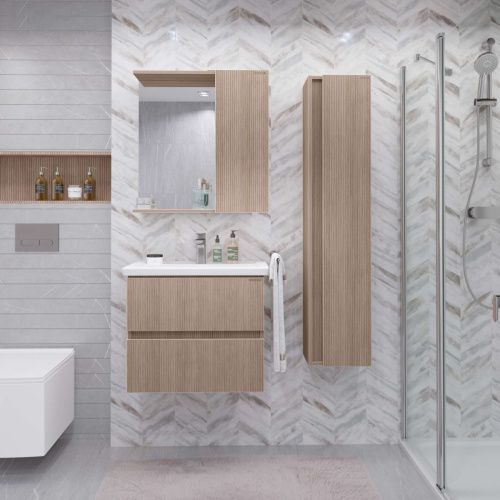 Зеркало-шкаф Grossman Юнит 2070112 70х70 подвесной цвет коричневый - фото 3