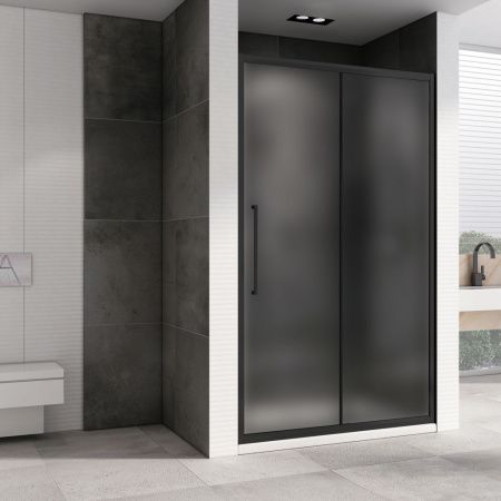 Душевая дверь Abber Schwarzer Diamant AG30160BMH 160х195 стекло матовое профиль черный