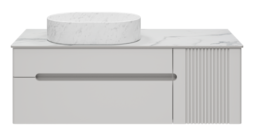 Тумба под раковину Brevita Pallisandro PAL-50120-501П2Я 120х50 подвесная цвет серый - фото 2