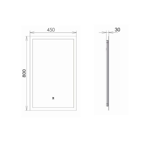 Зеркало с подсветкой Comforty Эдельвейс 00-00014148CF 50х80 подвесное - фото 2