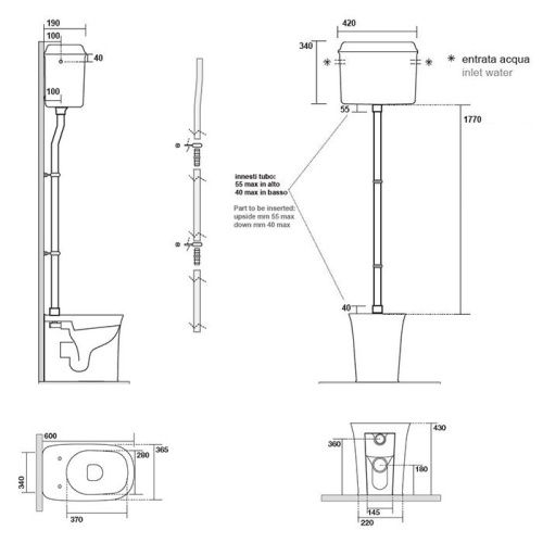 Труба для высокого бачка 5680 Kerasan The New Yorker 7593K1 - фото 2