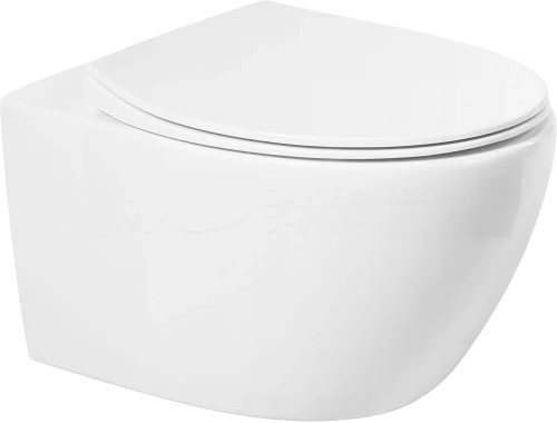 Унитаз подвесной Art&Max ELEGANT AM9316CHR белый с сиденьем микролифт безободковый каскадный смыв