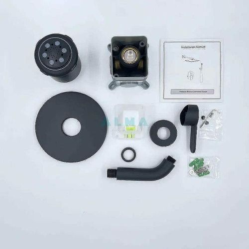 Душевая система ALMAes Bartin TVZ-0895 встраиваемая в стену цвет черный - фото 5