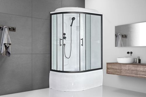 Душевая кабина Royal Bath BK RB8120BK1-M-R-BL Practic 120х80 асимметричная с крышей ориентация правая - фото 2