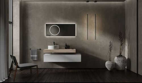 Зеркало с подсветкой Jorno MODULARE Mdlr.02.120/W/JR 120х50 подвесное - фото 3