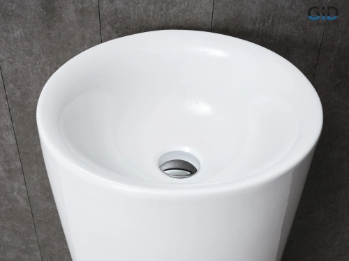 Раковина керамическая Gid Autonomo 81118 40х40 напольная цвет белый без отверстий под смеситель - фото 2