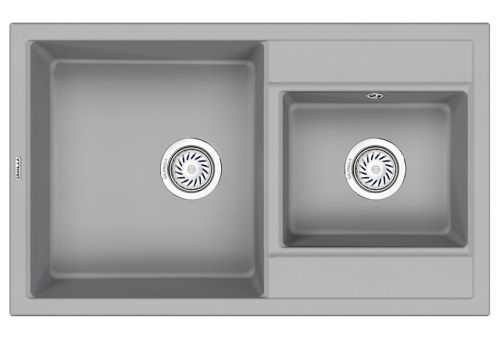 Кухонная мойка Granula 8201, АЛЮМИНИУМ 80х50 цвет серый поверхность матовая