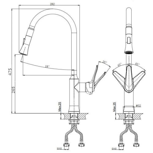 Смеситель для кухни Rush Jawa JA0735-24 на мойку хром - фото 2