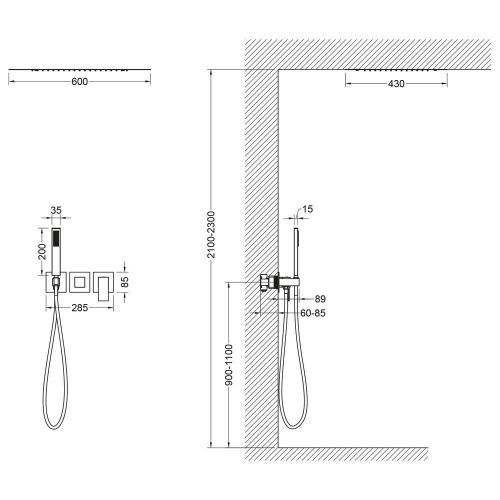 Душевая система Timo Selene SX-2129/17SM встраиваемая в стену цвет золото - фото 2