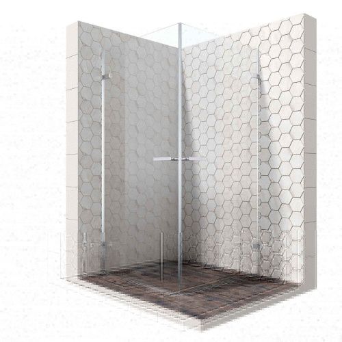 Душевой уголок Ambassador Abner 10011106 100х100 стекло прозрачное профиль хром без поддона - фото 3