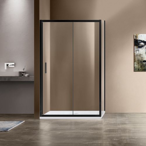 Душевой уголок Vincea Garda VSR-1G1013CLB 130х100 стекло прозрачное профиль черный без поддона