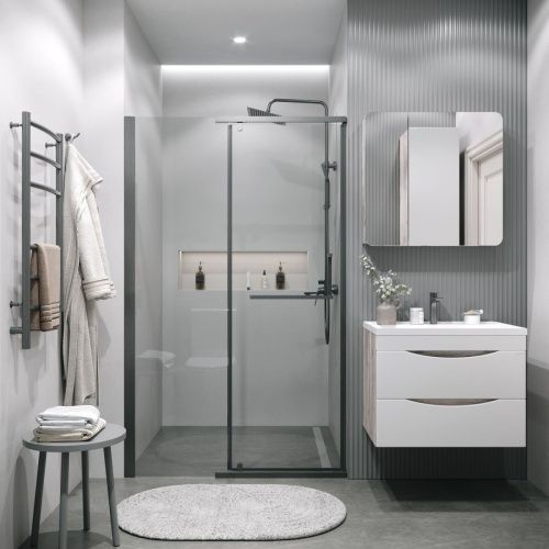 Душевая дверь Grossman Pragma 100.K33.03.120.42.00 120х195 стекло прозрачное профиль графит - фото 4