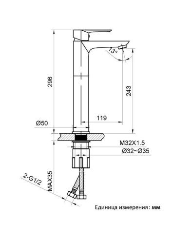 Смеситель для раковины AltroBagno Diretto AltroBagnoDiretto010209Bi на столешницу белый - фото 2