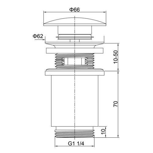 Донный клапан Timo 8011/18 черный - фото 2