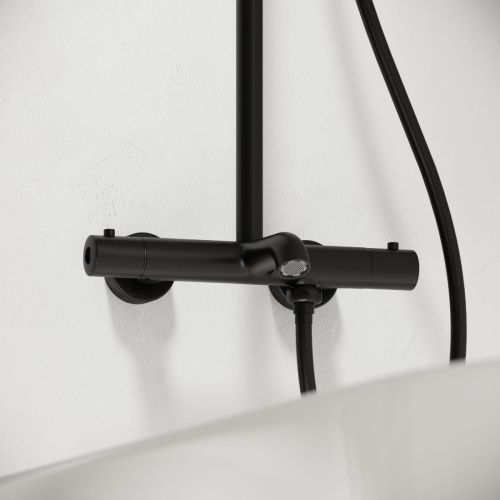 Душевая стойка Sancos Game SC3001LMB настенная цвет черный с термостатом - фото 4