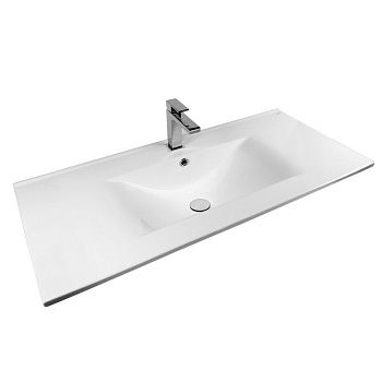 Раковина из сантехнического фарфора Bond Cube S05-1000 100х50 встраиваемая цвет белый 1 отверстие под смеситель