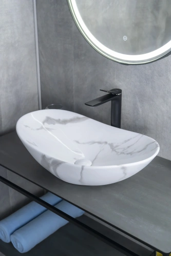 Раковина керамическая Gid Lago 54478 60х40 накладная цвет многоцветный без отверстий под смеситель - фото 5