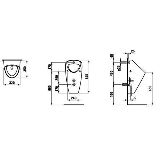 Писсуар подвесной Laufen Caprino Plus 8.4206.1.000.000.1 (см.нов.арт 8.4106.1.000.000.1) белый - фото 2