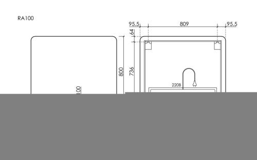 Зеркало с подсветкой Sancos Ray RA1000 100х80 подвесное - фото 5