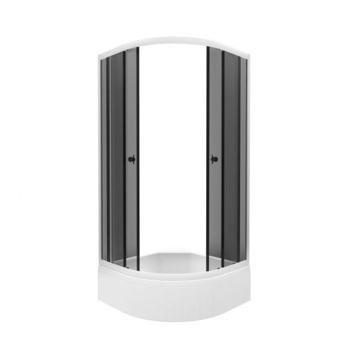 Душевой уголок Тритон Грэй Щ0000066465 90х90 стекло тонированное профиль белый с поддоном - фото 4