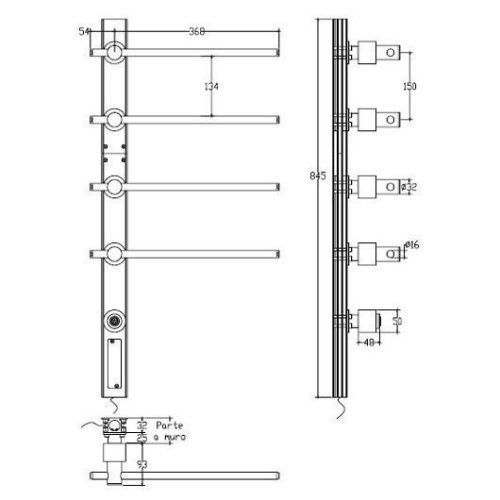 Полотенцесушитель электрический Margaroli SOLE 622BG 40х65 золото - фото 2