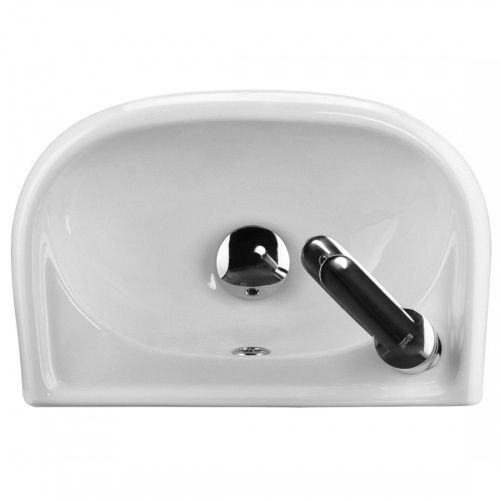 Раковина из сантехнического фарфора Santek Бриз 1WH110442 40х30 подвесная цвет белый 1 отверстие под смеситель - фото 3