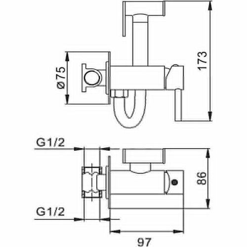 Гигиенический душ со смесителем CeramaLux KRS/008 оружейная сталь - фото 2