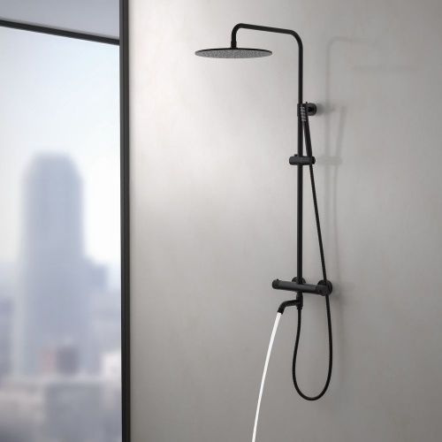 Душевая стойка Timo Saona SX-2380/03 настенная цвет черный с термостатом - фото 5