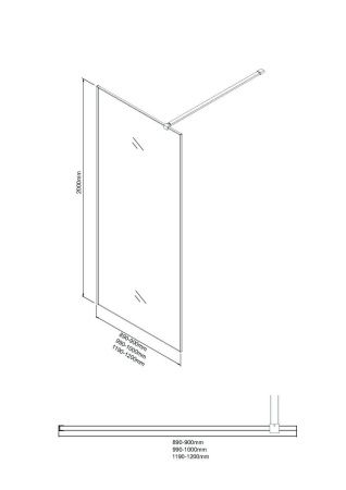 Душевая перегородка Niagara Nova NG-781-12BLACK 120х200 стекло матовое профиль черный