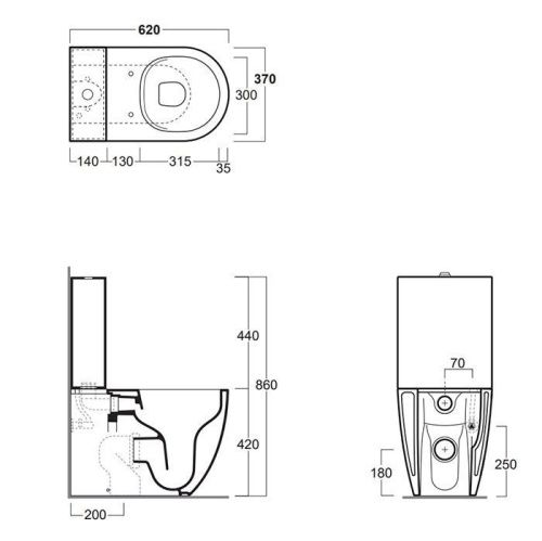 Чаша унитаза напольная Simas Vignoni VI07bi цвет белый без сиденья и без бачка каскадный смыв - фото 2