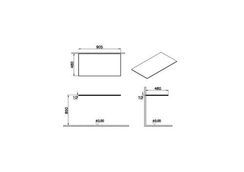 Столешница Vitra Origin 65761 90х50 накладная цвет черный - фото 2