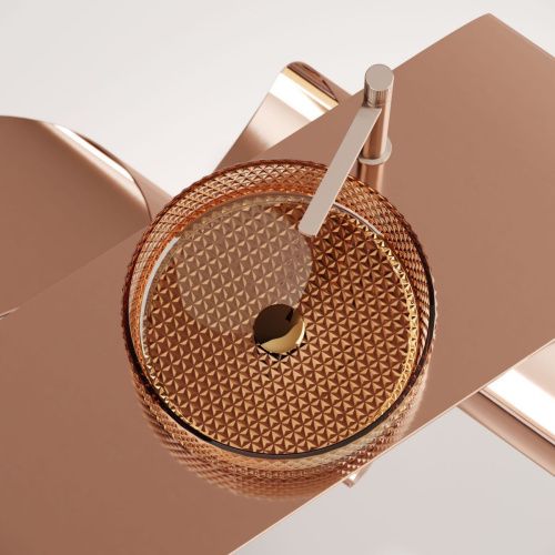 Раковина стеклянная Ceramica Nova CRISTAL CN6058 40х40 накладная цвет бежевый без отверстий под смеситель - фото 4