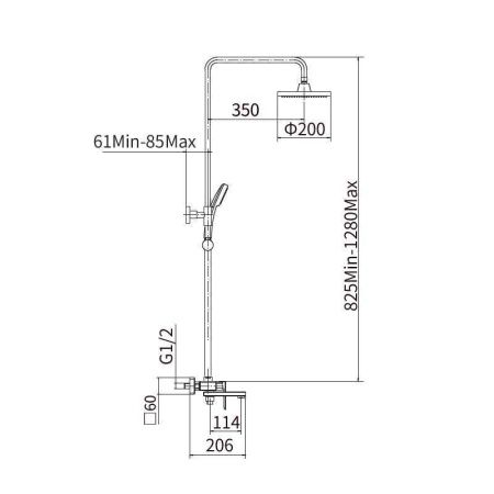 Душевая стойка Fashun A2447 настенная цвет хром
