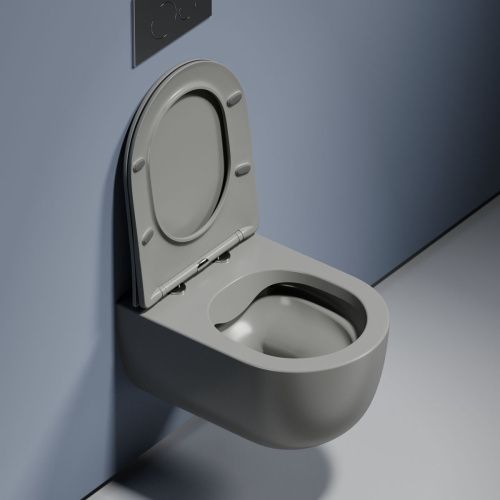 Унитаз подвесной Ceramica Nova MODENA CN6063MH черный с сиденьем микролифт безободковый душевой смыв - фото 2