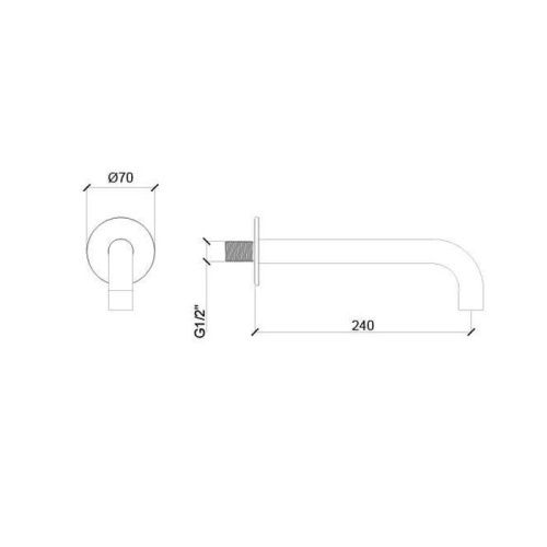 Излив Almar E098007.MB настенный черный - фото 2