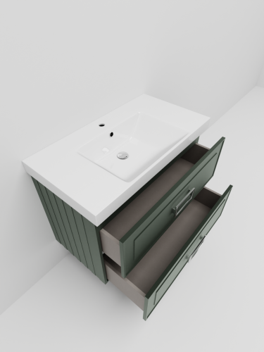 Тумба с раковиной La Fenice Cubo TWIN NFNC-01-CUB-G-80-2-3-80 80х50 подвесная цвет серый - фото 5