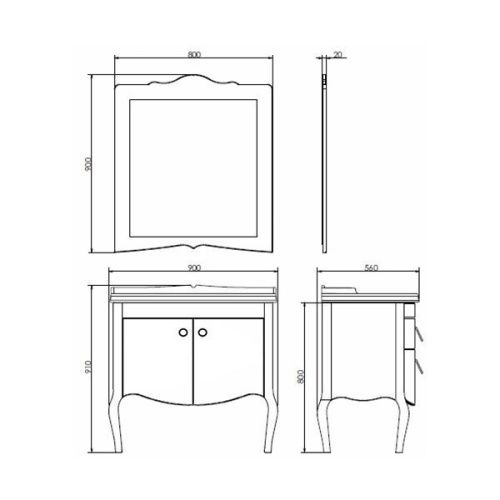 Тумба с раковиной Comforty Лувр 00004148935CF 90х60 напольная цвет белый - фото 2