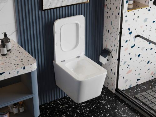 Унитаз подвесной Abber Rechteck AC1201T белый с сиденьем микролифт безободковый смыв торнадо - фото 4