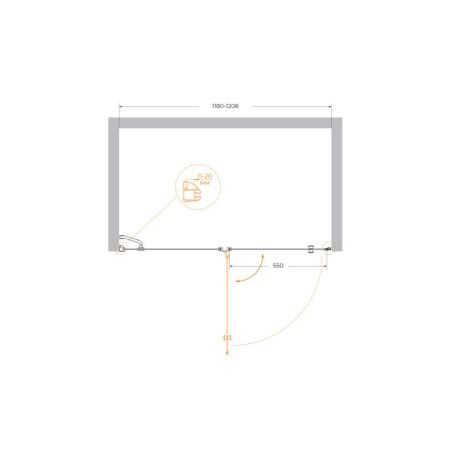 Душевая дверь Cezares VERONA VERONA-W-B-12-120-P-Cr-L 120х195 стекло рифленое профиль хром